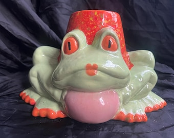HANDMADE Ceramic Frog Planter