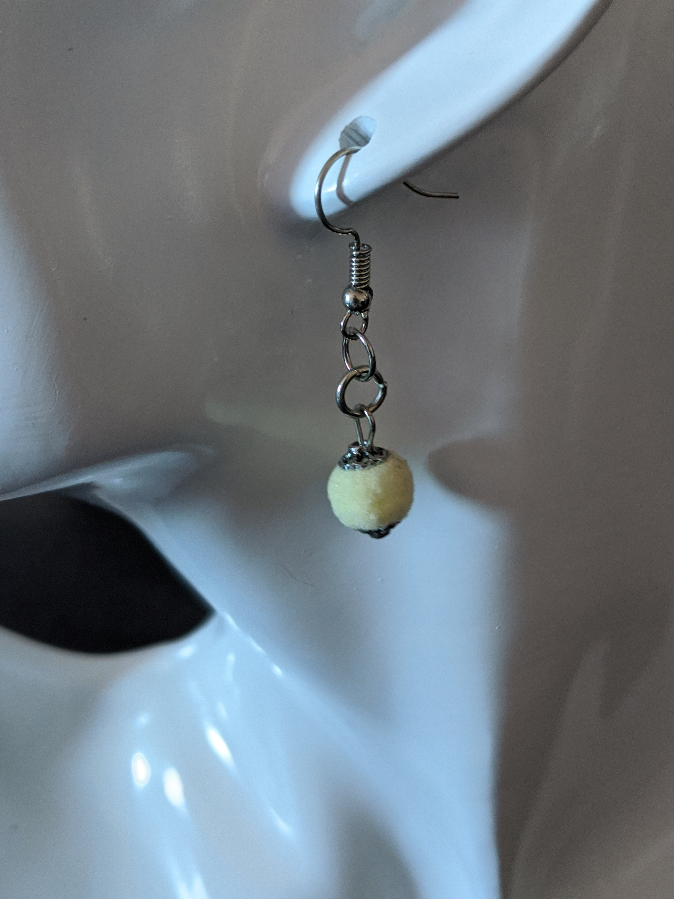 Fuzz Ball Earrings Dangle Earrings Drop Earrings Fuzzy Etsy Canada