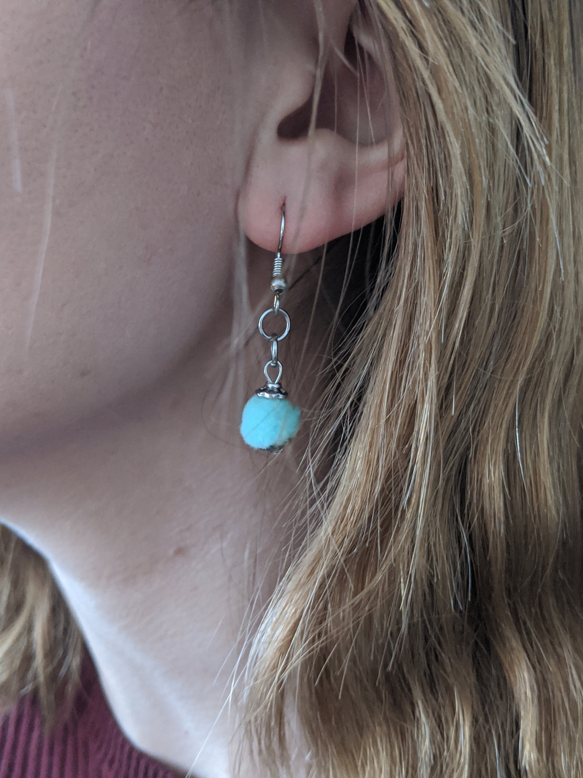 Fuzz Ball Earrings Dangle Earrings Drop Earrings Fuzzy Etsy Canada