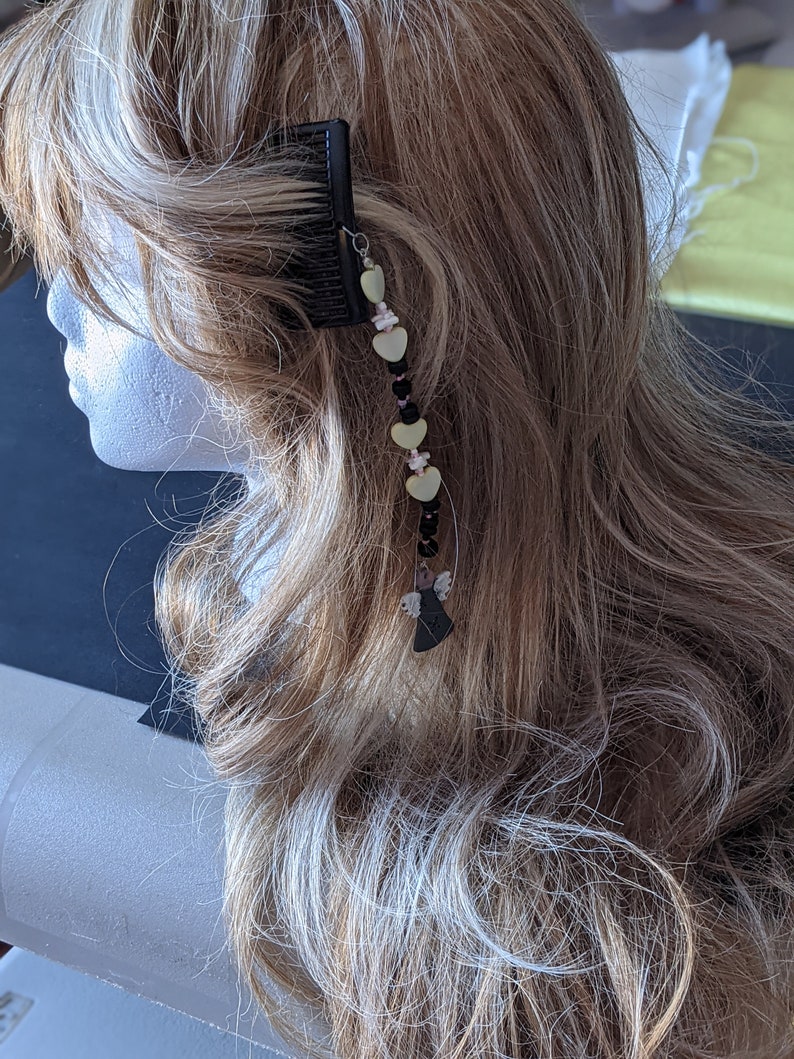 Hair accessories Hair comb and earrings duo Hair comb and earrings set Dangle hair accessories Dangle drop wooden angel earrings,
