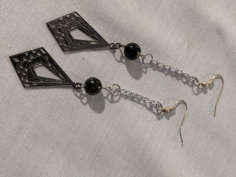homemade art tigers eye lightweight earrings Lightweight earrings tigers eye dangly earrings dangly earrings black tigers eye earrings