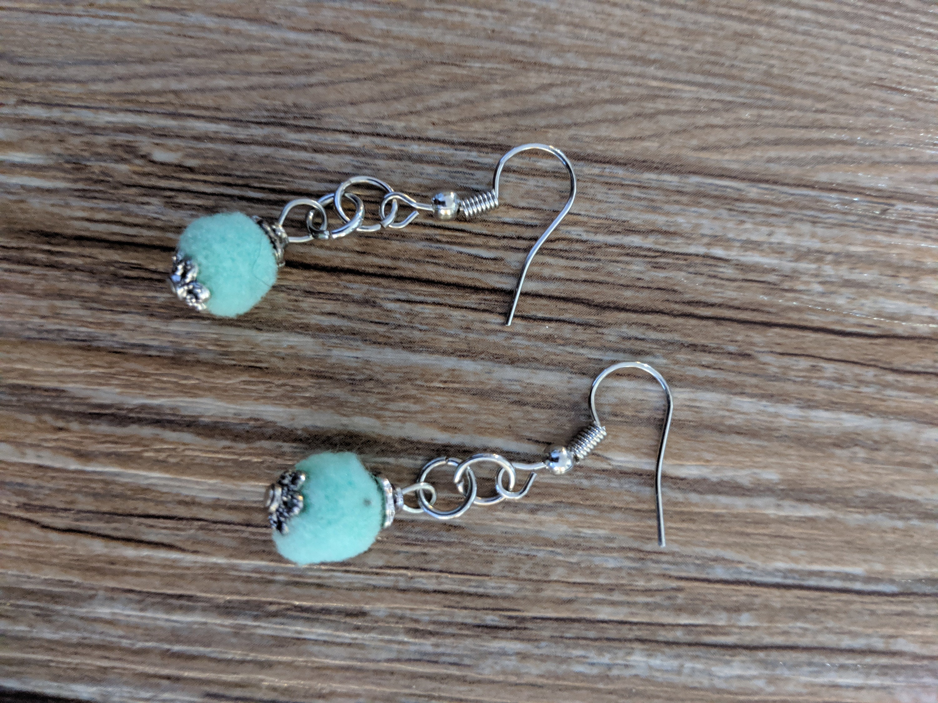 Fuzz Ball Earrings Dangle Earrings Drop Earrings Fuzzy Etsy Canada