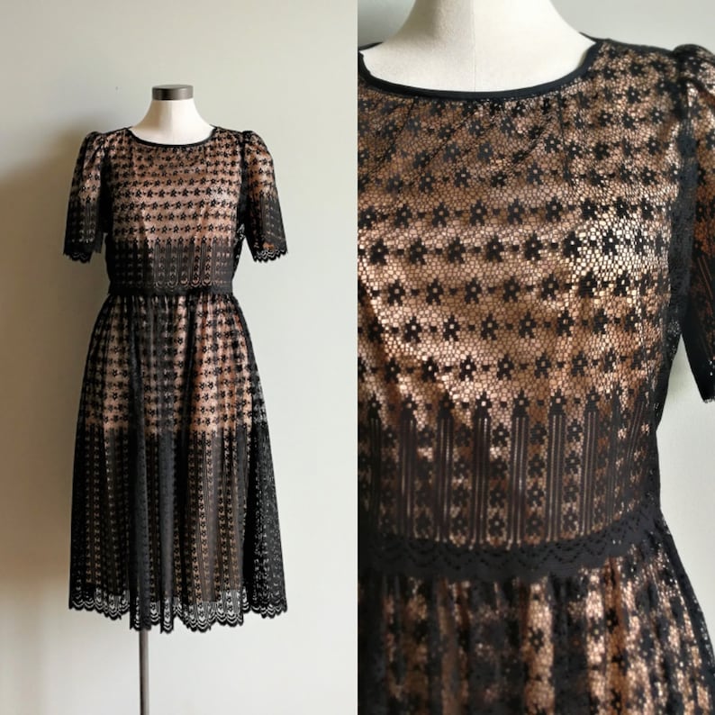 Black Lace 50s Wedding Dress