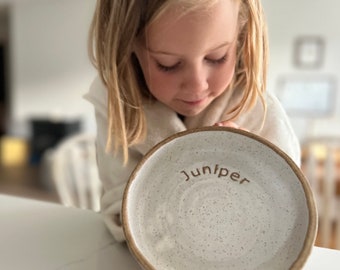 Bol personnalisé - bol de dîner en poterie fait main personnalisé - fabriqué sur commande avec nom