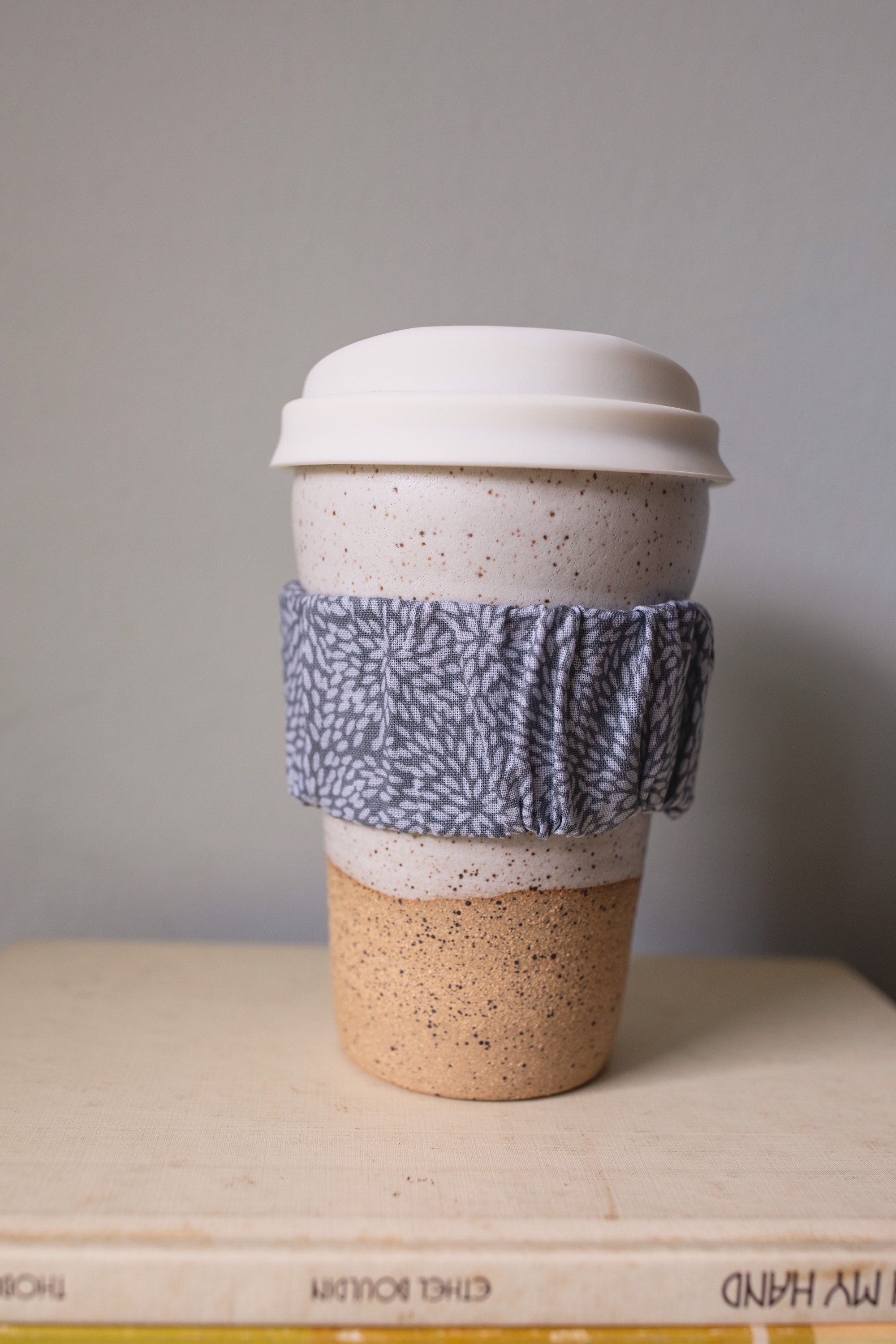 Handmade Pottery Travel Mug Speckled White Pottery Mug Etsy