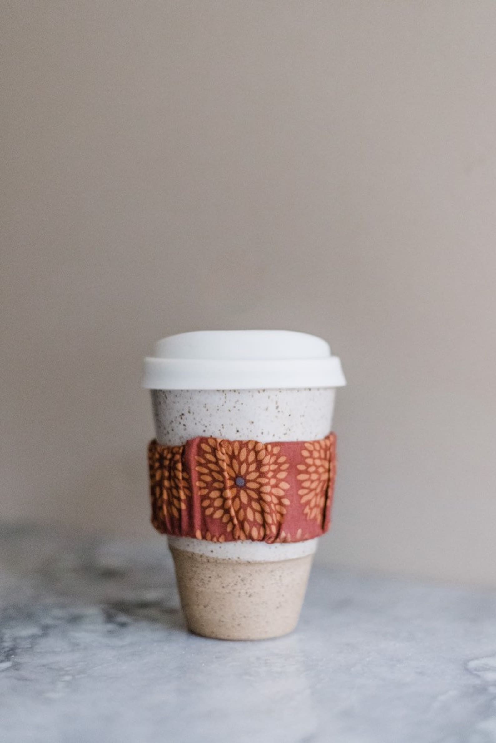 Handmade Pottery Travel Mug Speckled White Pottery Mug Etsy