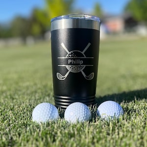 Personalized Golf Tumbler Insulated for Golfers Golf Gifts Dad Father&#39;s Day Sports Fan Vacuum Stainless Golf Ball Gifts Coach Gifts