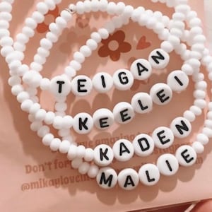 Pulseira Nome/Palavra - Contas de Letras Miçangas