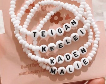 Name / Word Bracelet - Letter Beads Seed Beads