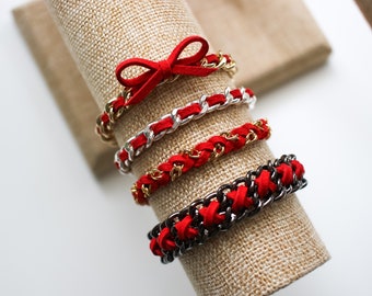 Scarlet Red Suede Bracelets