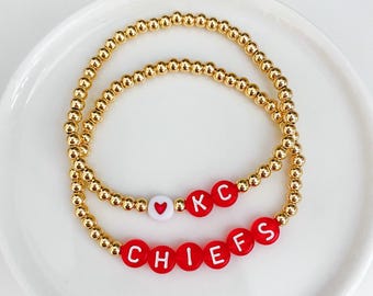 Kansas City Chiefs Bracelet: Seed Bead Game Day Jewelry