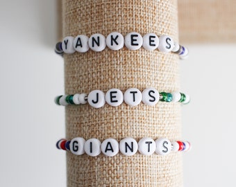 Custom Game Day Seed Bead Bracelet: Team Colors, Personalized Name