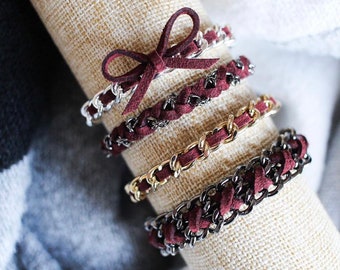 Oxblood Suede Bracelets