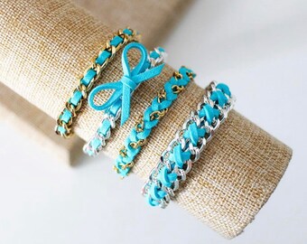 Bahama Breeze Suede Bracelets - Turquoise Blue