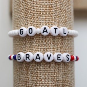 Atlanta Braves | Baseball Bracelet | Braves Baseball | Sports Team Bracelet | Game Day Bracelet
