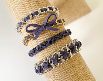 Indigo Purple Suede Bracelets