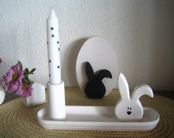 Decoration Bunny Candle Plate Easter Egg Easter Decoration