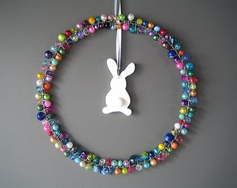 Pearl wreath glitter wreath decorative wreath door wreath rabbit