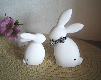 Decorative bunny pair of rabbits Easter Scandi heart