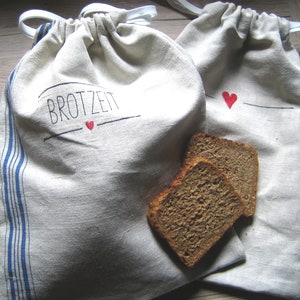 Brotbeutel Leinen Streifen AUSVERKAUF!! BrBe02
