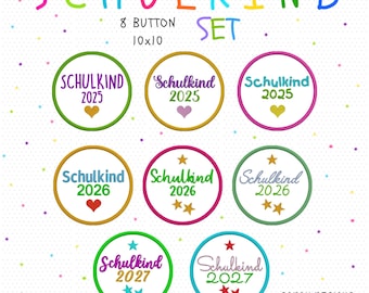 Broderimappar, set om 8 - Skolbarn 2025/2026/2027 -> 10x10