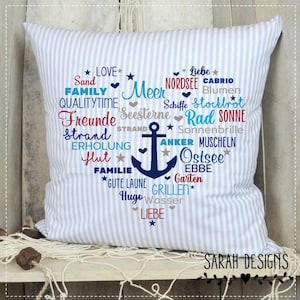 Plotter file word salad maritime heart - svg, dxf, fcm