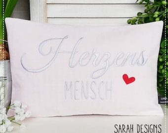 Embroidery file ITH pillow Herzensmensch - 30x20