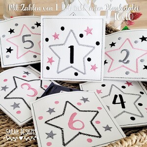 Embroidery file Advent calendar to fill 10x10