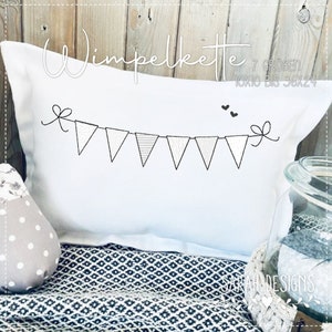 Embroidery File Doodle Pennant Chain 7 Sizes