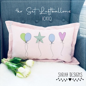 Stickdatei 4er Set Luftballons 10x10