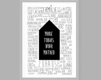 Home print, family poster personalized, gift for family, home saying, family saying, housewarming gift