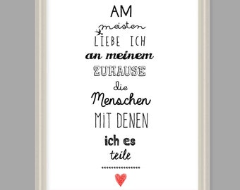 Familienposter,Zuhause,Geschenk,Familie"Am meisten liebe ich"