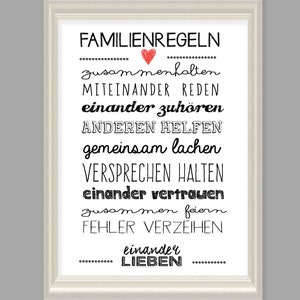 Art print, poster, gift for family Family Rules image 2