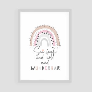 Children's room picture, children's picture, children's room poster, rainbow children's room, gift birth "Be cheeky and wild"