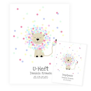 Set *U-Cahier personnalisé, carte de vaccination personnalisée , cadeau pour la naissance