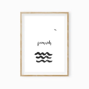 Wanderlust, Moin, Gift Girlfriend, Art Print Abstract, Typo Poster