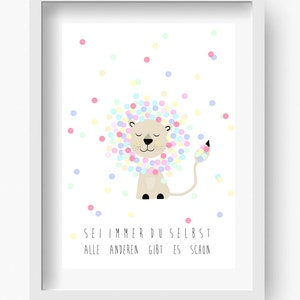Children's room picture, children's picture, children's room poster, lion, gift Always be yourself image 2