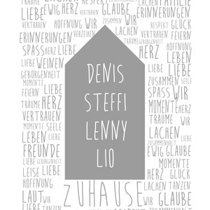 Home Print, Familienposter personalisiert, Geschenk für Familie, Zuhause Spruch, Familie Spruch , Einweihungsgeschenk Bild 7