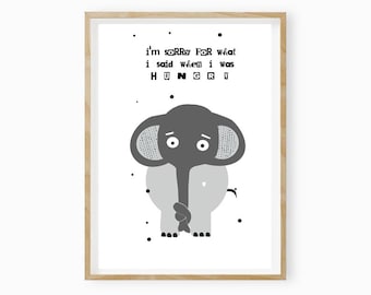 Kitchen saying, kitchen poster, gift for girlfriend, funny saying "I'm sorry for what I sad..."