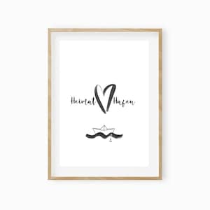 Poster sea, home port, gift girlfriend, art print sea saying, typographical poster
