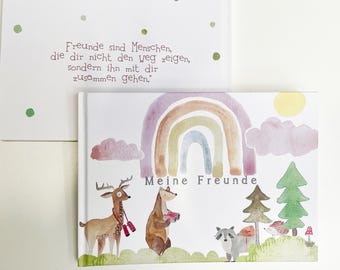 Vriendenboek "Mijn Vrienden" - gepersonaliseerd herinneringsboek voor kleuters en basisschool, cadeau voor kinderen