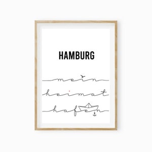 Art Print, Print, Gift Girlfriend, Home Port, Typo Poster, &quot;My City&quot;