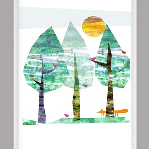 Art Print,Poster,Gift,Illustration,Fux&quot;In the Forest&quot;