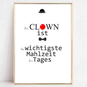 Kunstdruck,Geschenk,Familie,Clown,Poster Küche"der Clown ist die wichtigste Mahlzeit"