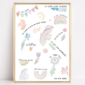 Motivational poster, encouragement poster, affirmation poster for children, baby gift &quot;You are brave&quot;