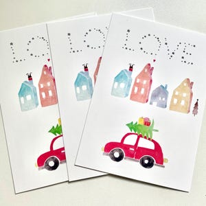 Carte postale, Noël, amour, rentrer à la maison pour carte de Noël