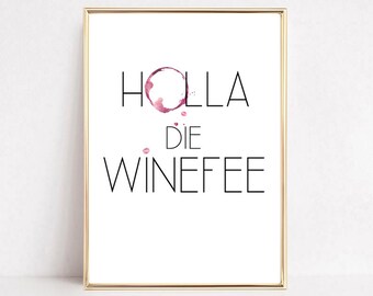 Póster de vino, amante del vino, impresión de vino, regalo de vino, cita de vino, definición de vino, imagen de vino "¡Guau, hada del vino!"