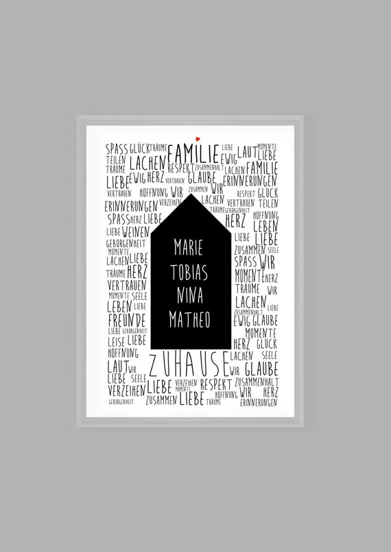 Family Picture Family Poster Gift For Family Home We Live Here