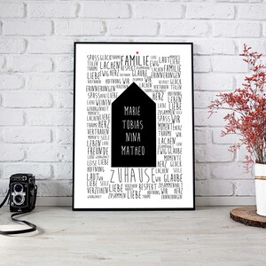 Home Print, Familienposter personalisiert, Geschenk für Familie, Zuhause Spruch, Familie Spruch , Einweihungsgeschenk Bild 4