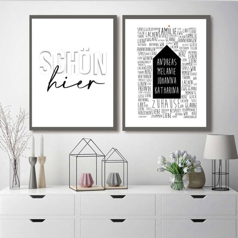 Home Print, Familienposter personalisiert, Geschenk für Familie, Zuhause Spruch, Familie Spruch , Einweihungsgeschenk Bild 3